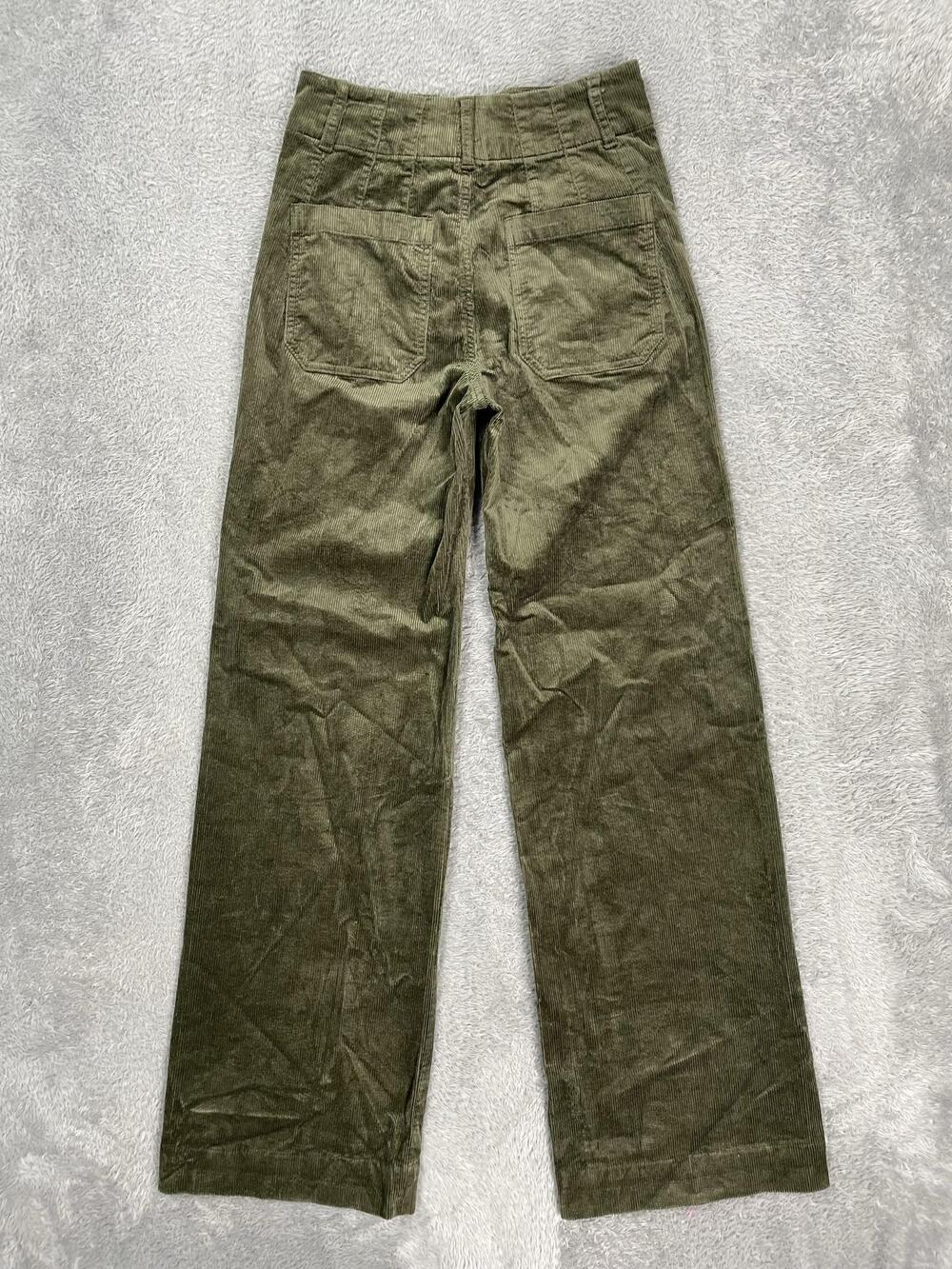 Maeve Anthropologie Pants Womens 25 Brown/Green Corduroy Straight Leg Chino - Picture 2 of 13